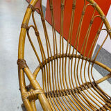 Rattan and bamboo armchair