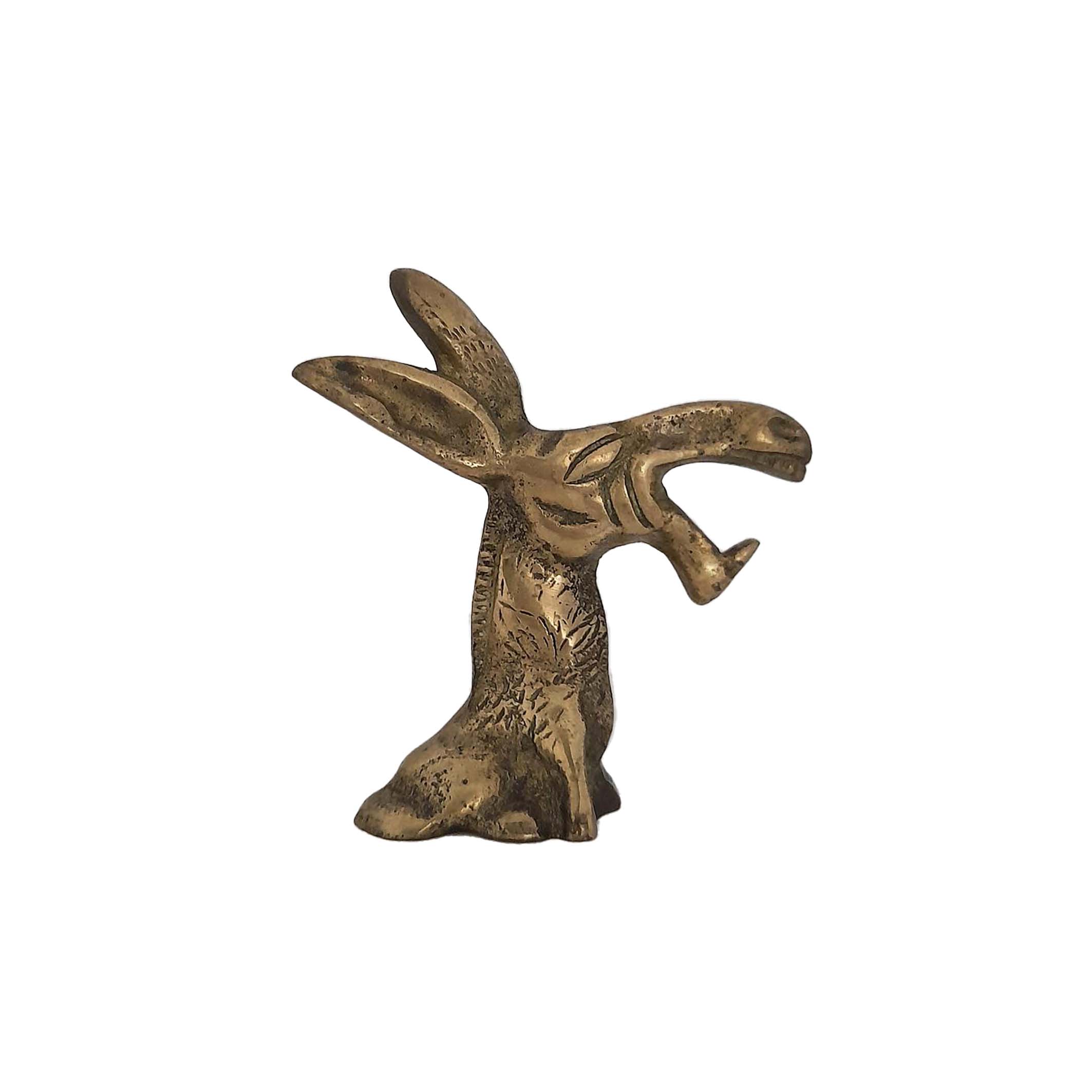 Sneering donkey brass bottle opener