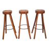 Bar stool X 3, wood and metal stool, brustalist stool, high stool