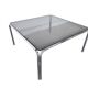 Table basse carrée vintage / table basse avec verre fumé