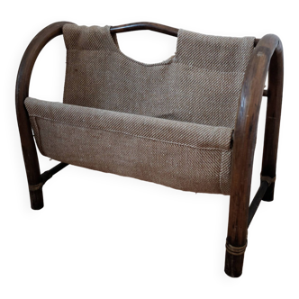 Vintage rattan magazine rack