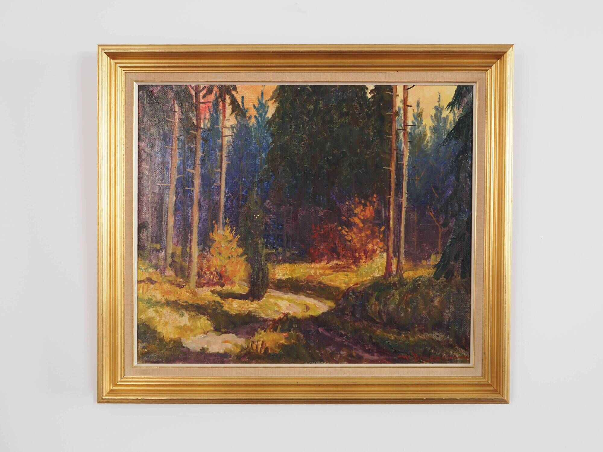 Painting „The Autumn Forest”, Scandinavian design, 1960s