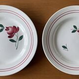 7 antique dessert plates in Gien earthenware