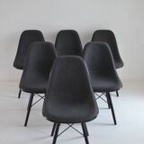 6 Charles EAMES fiberglass chairs by Vitra