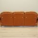 Orange leather sofa, Space Age design, 1960s, production: Italy