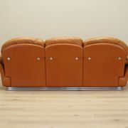Orange leather sofa, Space Age design, 1960s, production: Italy
