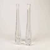 Pair of Midcentury vases by Nils Landberg, Orrefors, circa 1950.