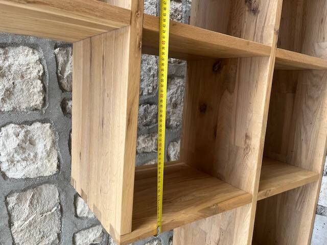 Solid wood staircase shelf