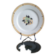 Flat plate old tunis floral porcelain HB French antique