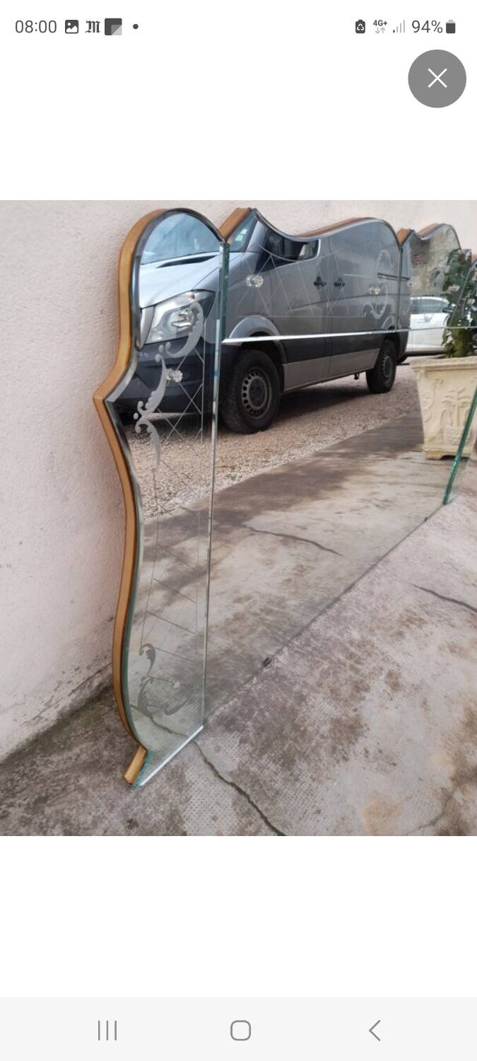 Beveled Venetian brasserie mirror - 1950s