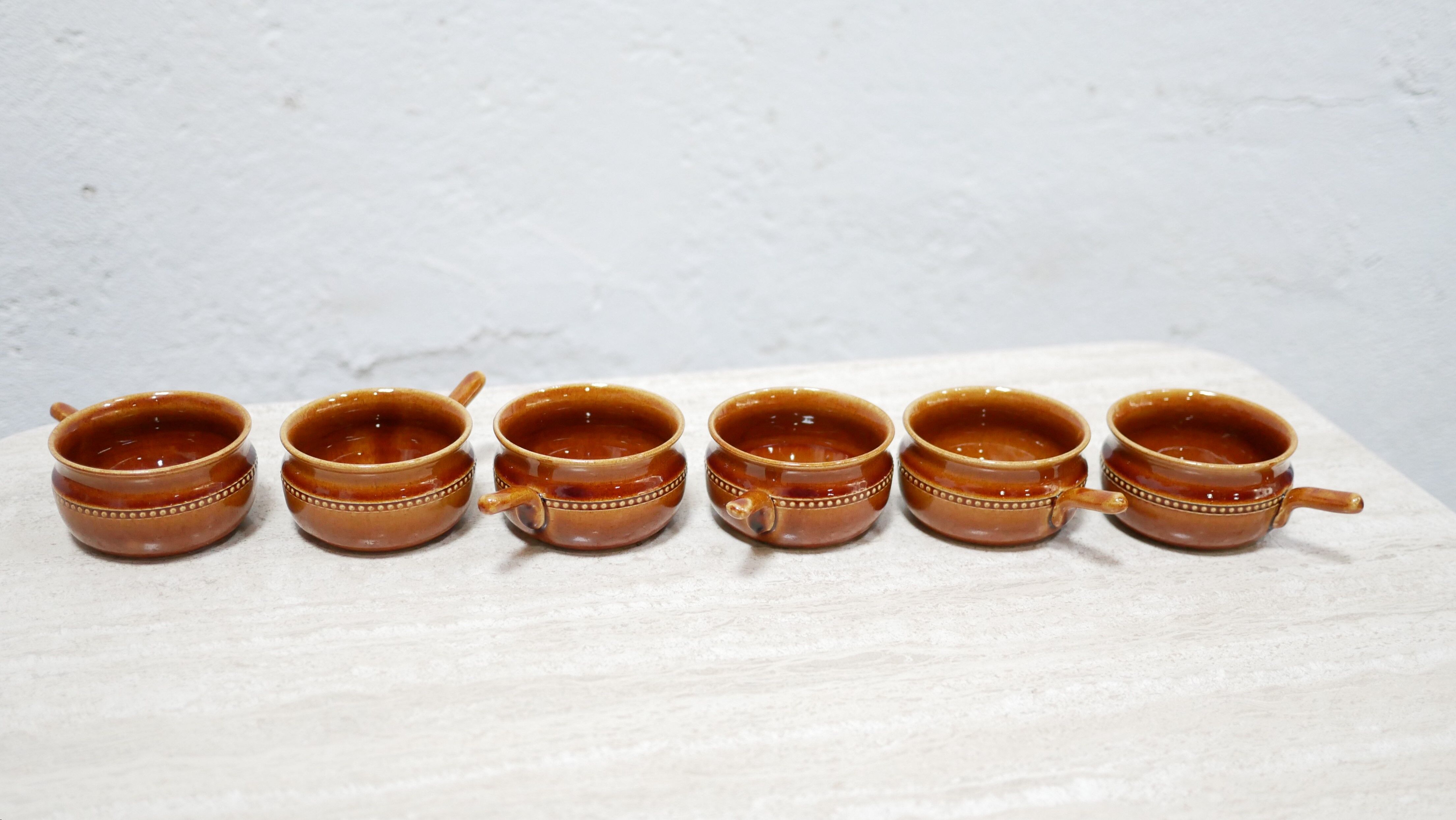 Series of 6 vintage Scandinavian ceramic cups by Höganäs Keramik