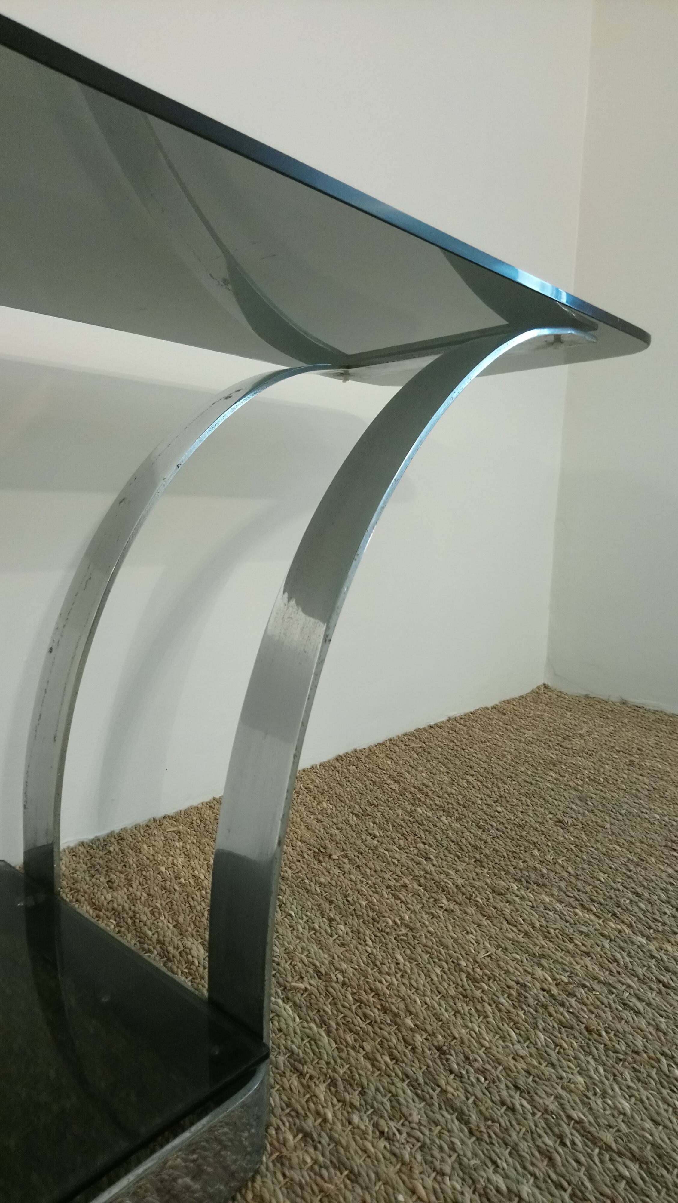 Console glass and chrome 70 years