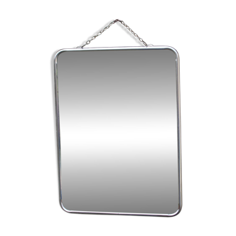Small vintage barber mirror – metal frame – antique mirror