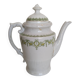 English porcelain coffee maker, green and gold, antique, vintage