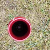 Red Art Deco Ceramic Vase Vierzon Louis Gueule