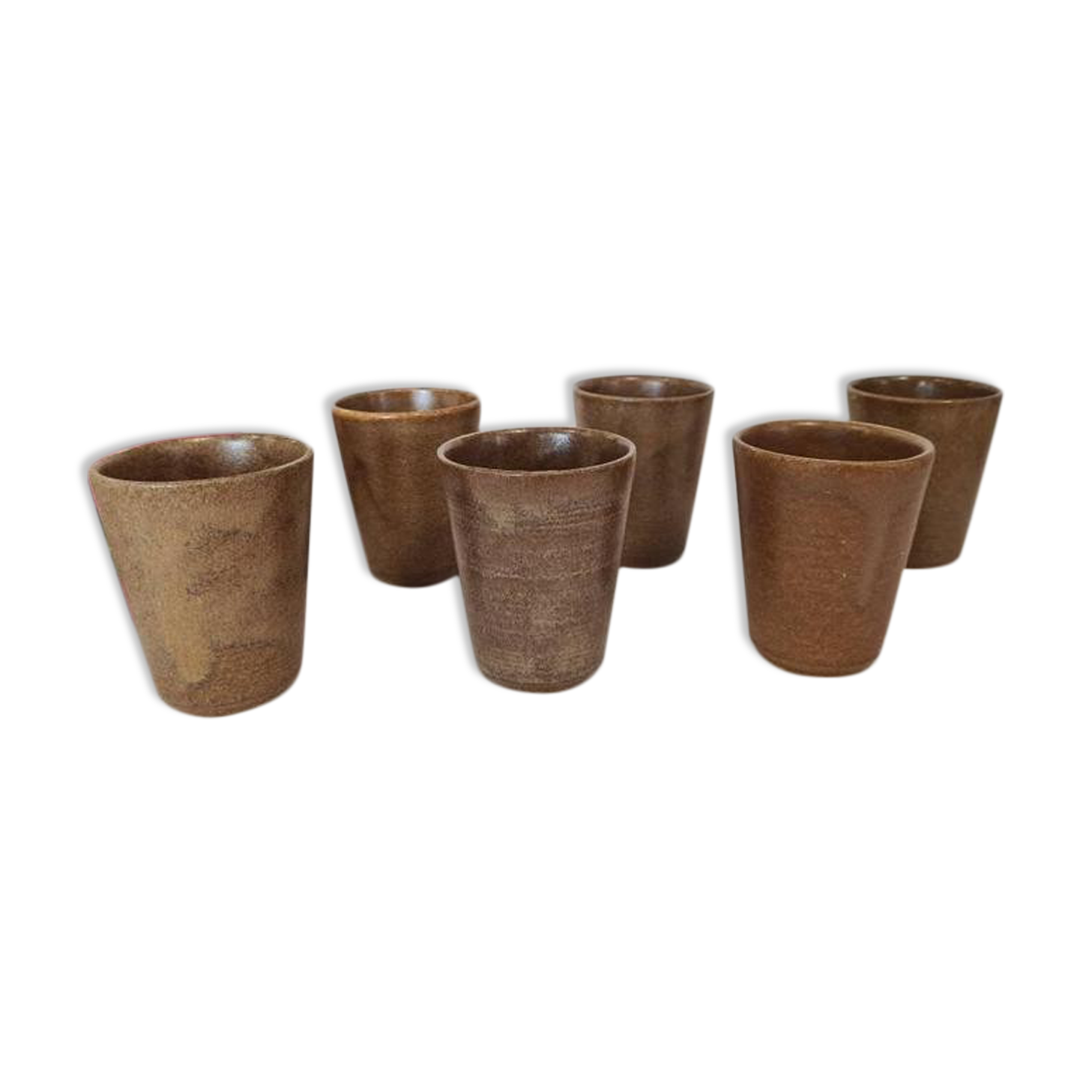Vintage sandstone cup glasses from the French factory in Digoin