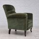 1950s, Danish highback relax armchair, furniture velour, beech wood.