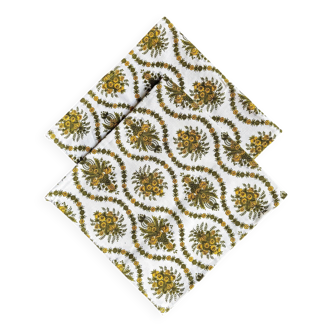 2 serviettes de table en coton imprimé