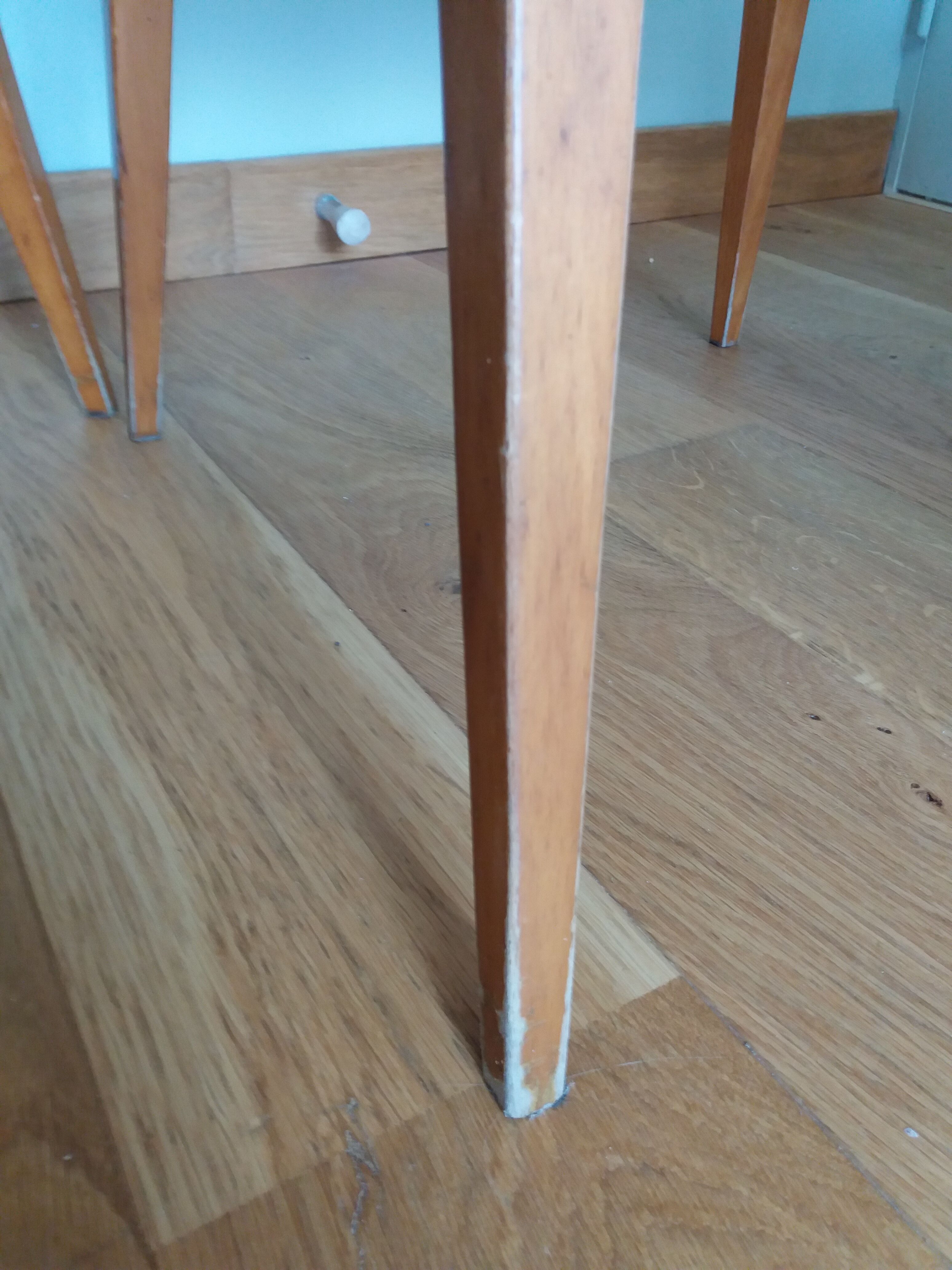 Baumann skai red imitation leather chairs from the 1950s