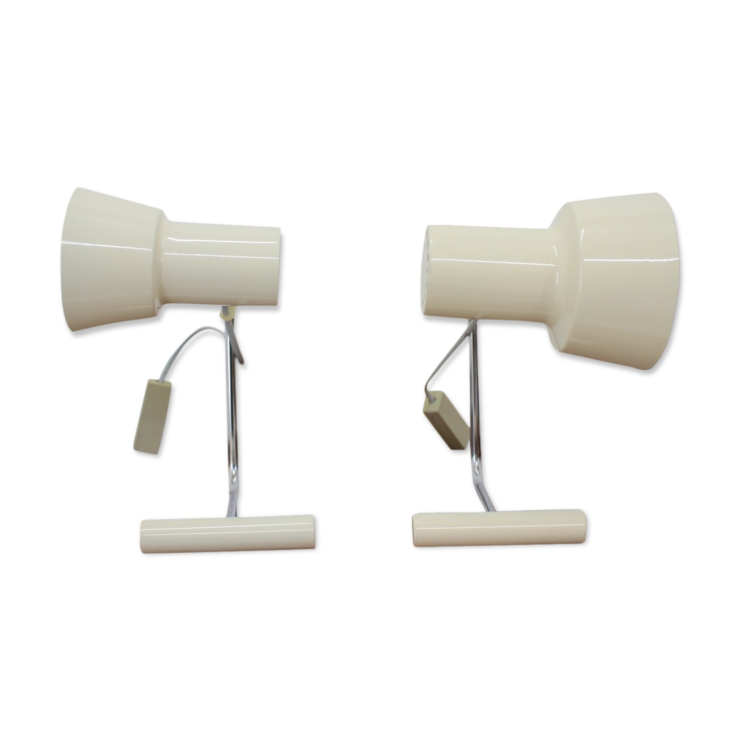 Set of two beige table lamps designed by Josef Hůrka for Napako 1970