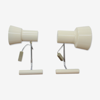 Set of two beige table lamps designed by Josef Hůrka for Napako 1970