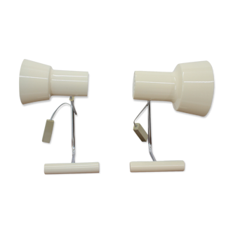 Set of two beige table lamps designed by Josef Hůrka for Napako 1970