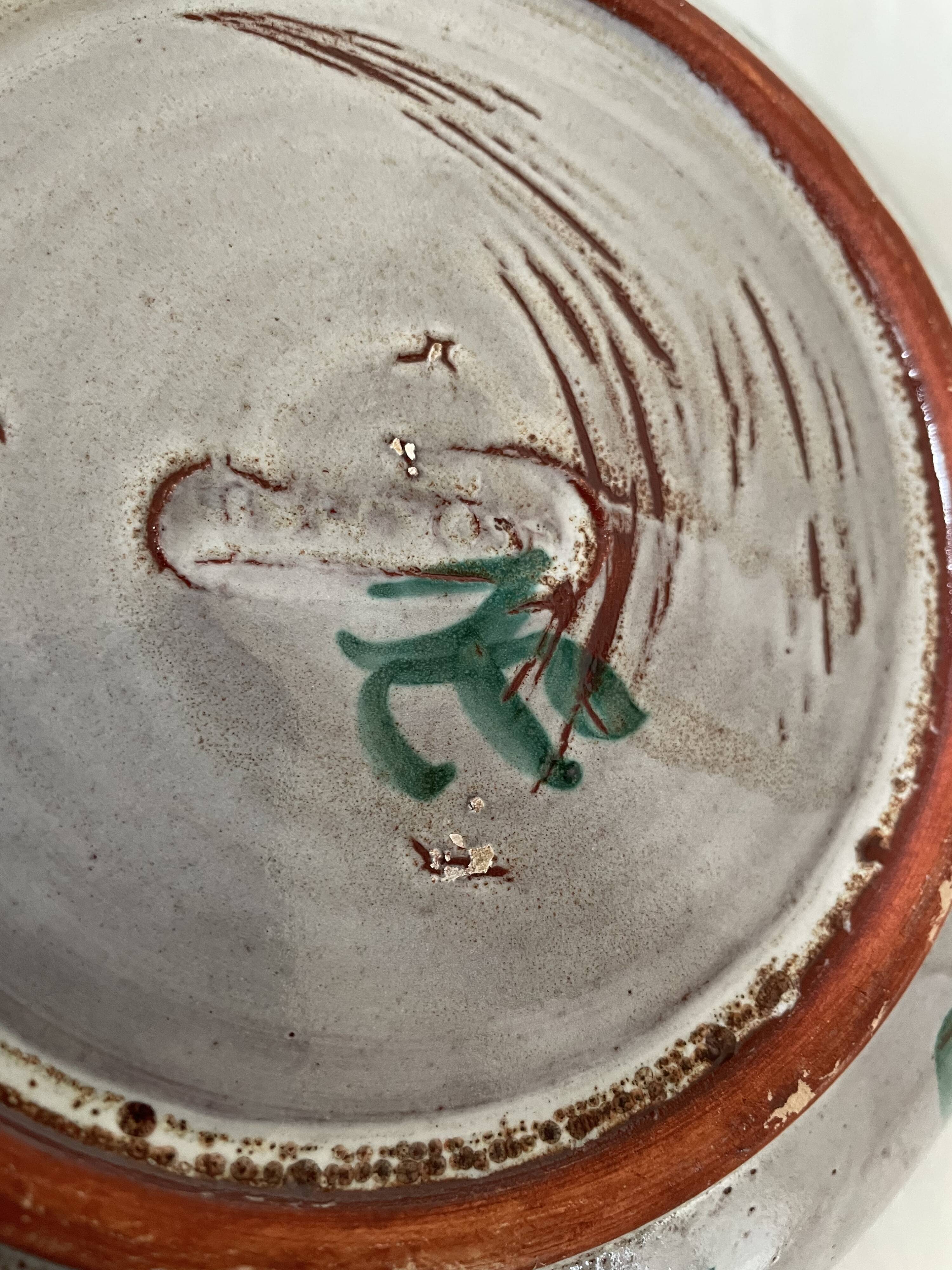 Vallauris deep plate with thistles