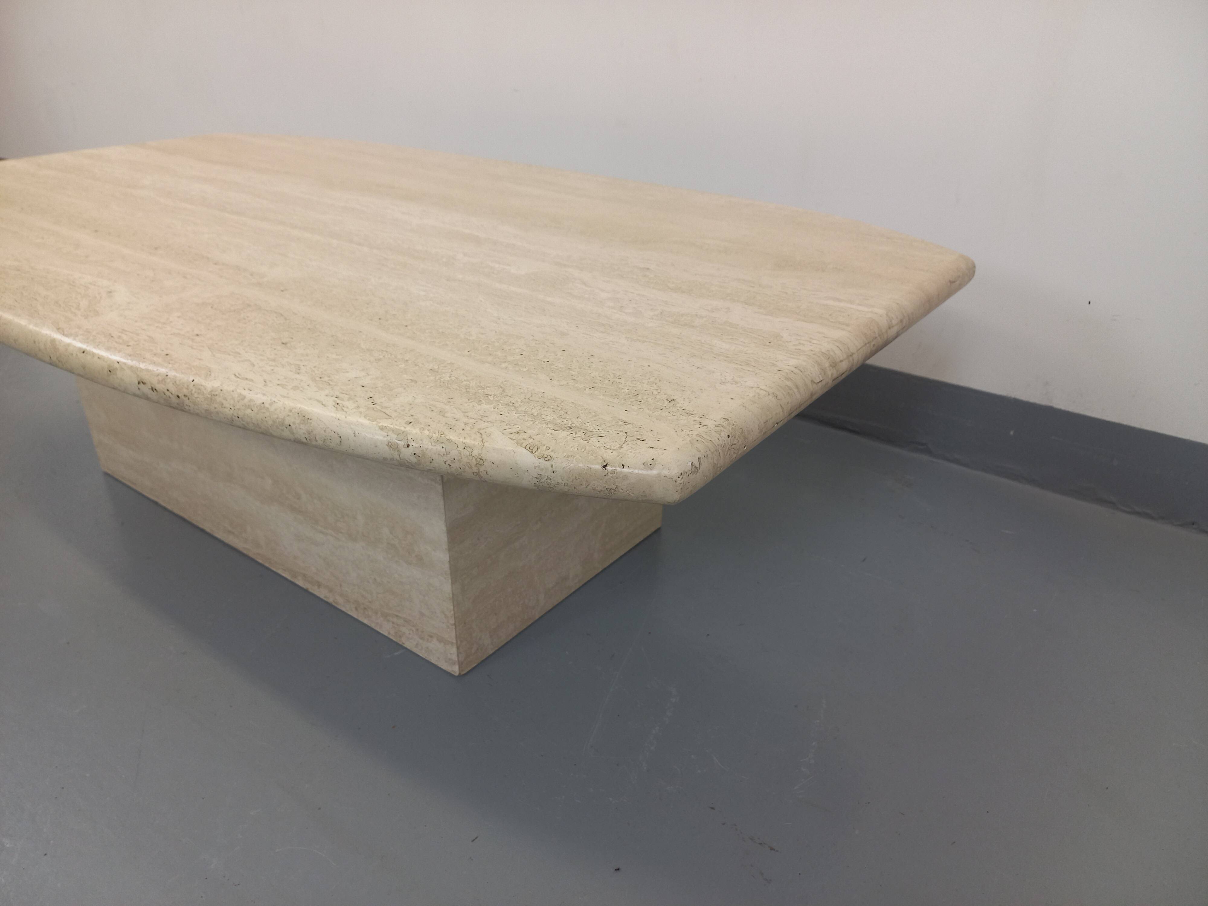 Vintage travertine coffee table from the 80s