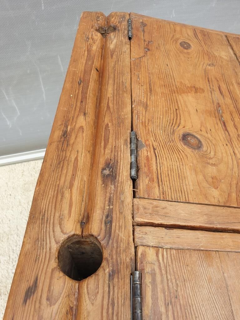 Double school wood desk from 1880 for decoration