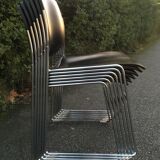 Set of 6 David Rowland Black Chairs 40/4