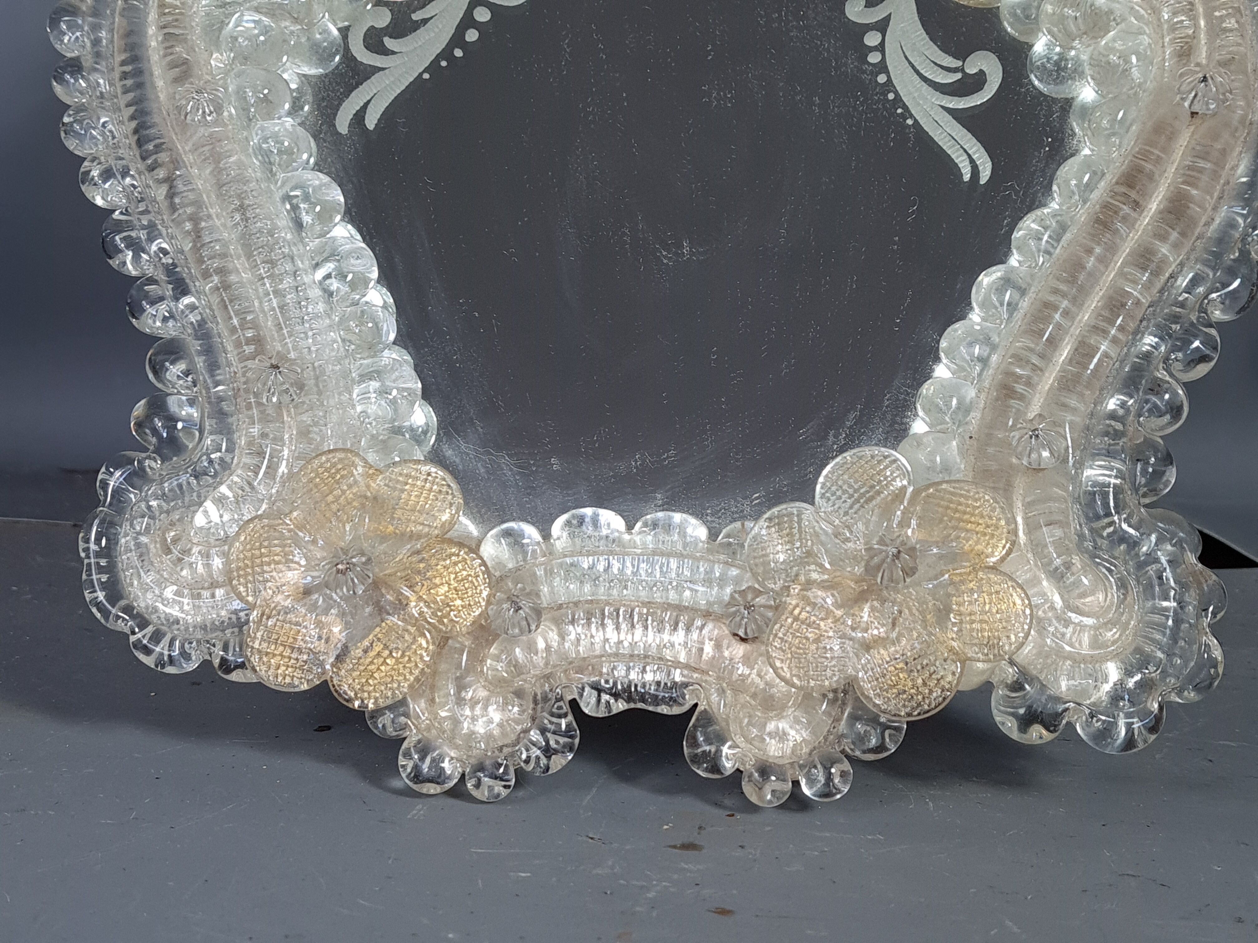 Old Venetian glass mirror to install or hang without lack. SB
