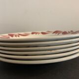 6 plates in earthenware rooster Terre de Fer Choisy Le Roy, 20th century