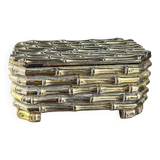 Boîte en faux bambou plaquée argent Maison Baguès, France, années 1960.