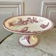 Compotier high in Terre de Fer Longwy model "Mésange" pink 1880 - XIXth