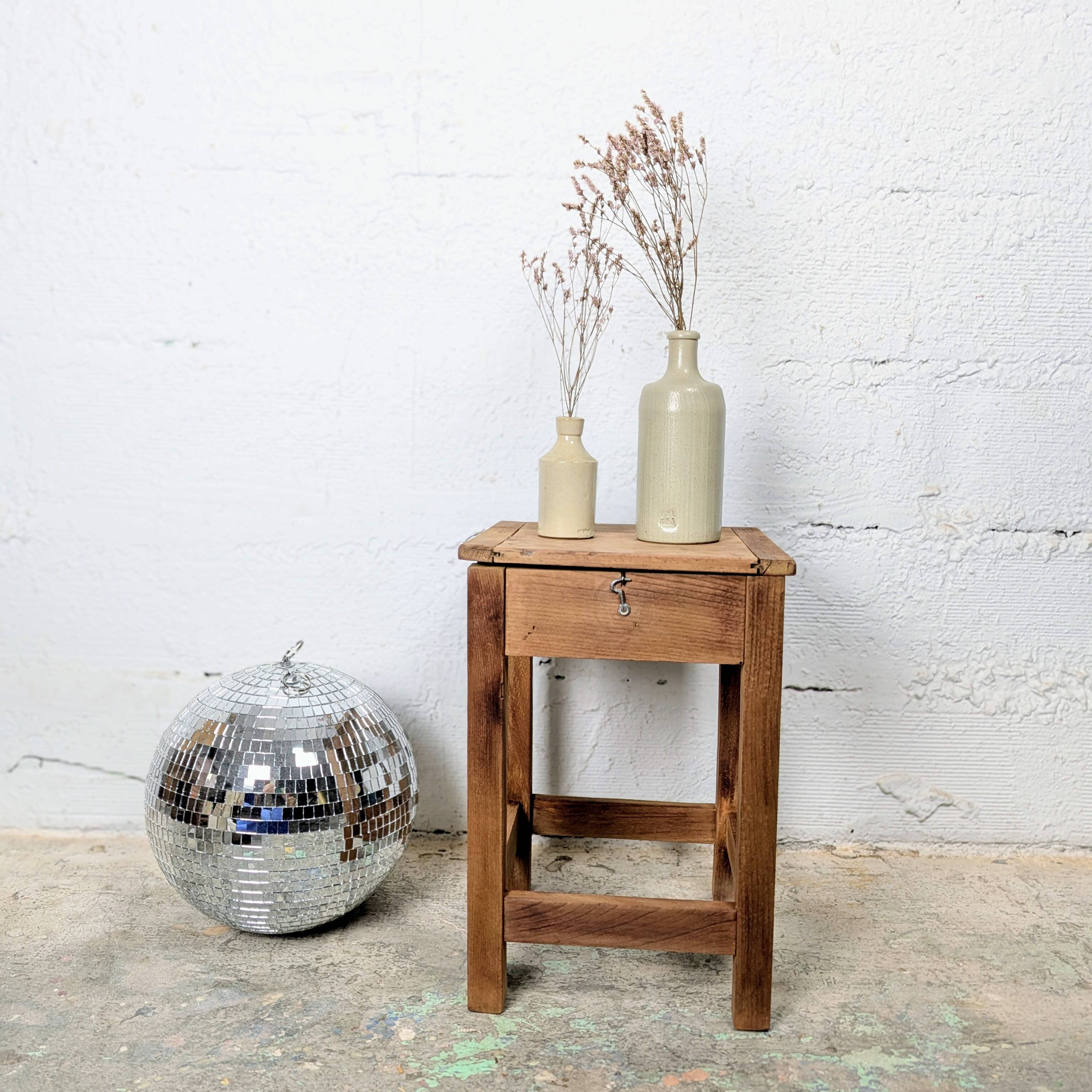 Wooden shoeshiner stool