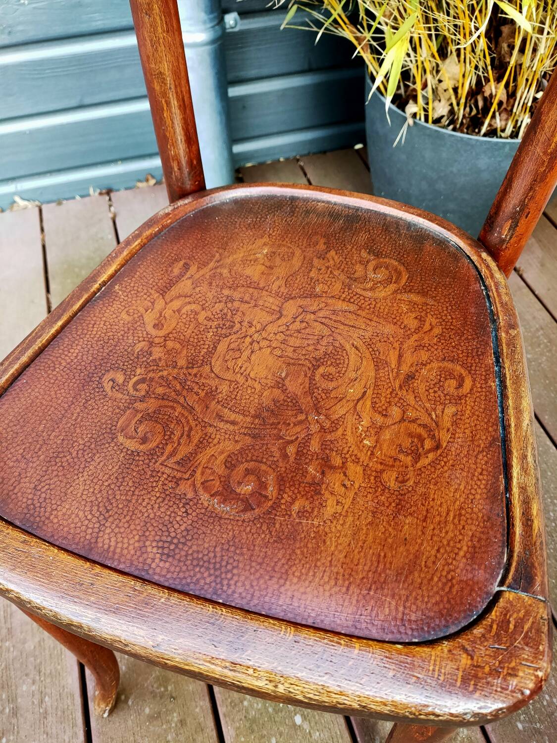 Pair of antique Luterma bistro chairs