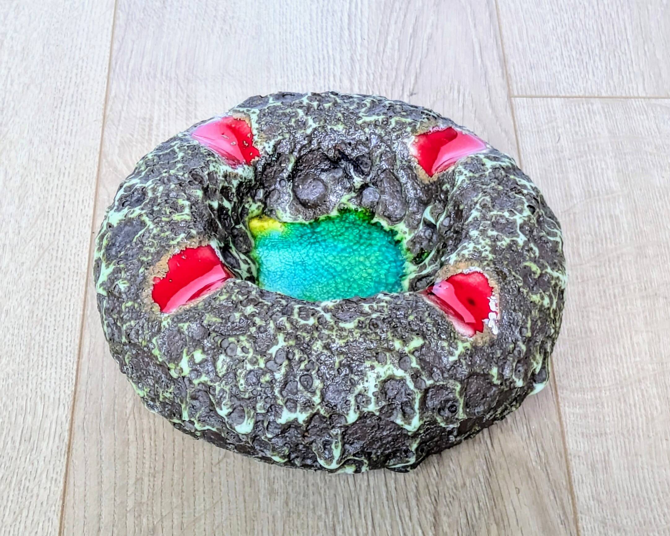 ceramic ashtray – France, 1960s – volcanic enamel