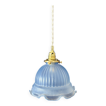 Vintage blue glass pendant light