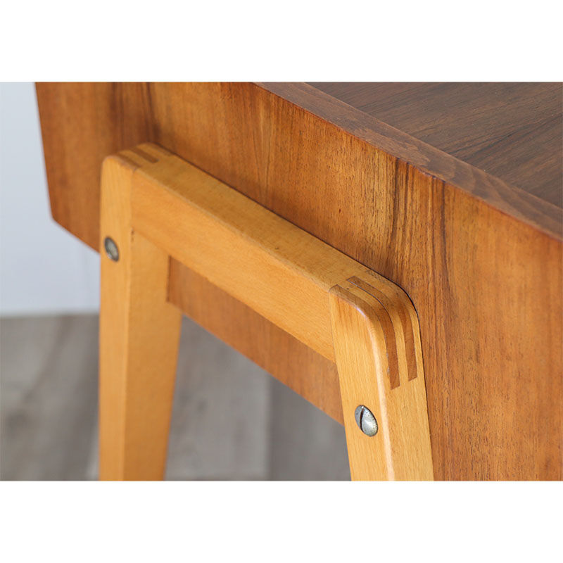 Vintage wooden bedside table 1960