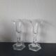 Pair of glass roshental candle holders