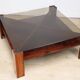 Scandinavian coffee table Mobelintarsia – Rosewood & smoked glass – 1960s