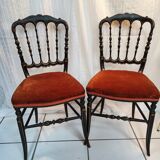 Pair of chairs Napoleon III model Opera