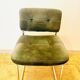 Vintage Roche Bobois chair in green suede Year 1970