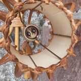 Pair of Louis Sognot rattan wall lights.