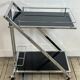 Vintage "Z-Line" Chrome and Smoked Glass Side Table 2000s