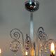 Venetian chandelier in two-tone grey/blue Murano glass with gilding, circa 1990.