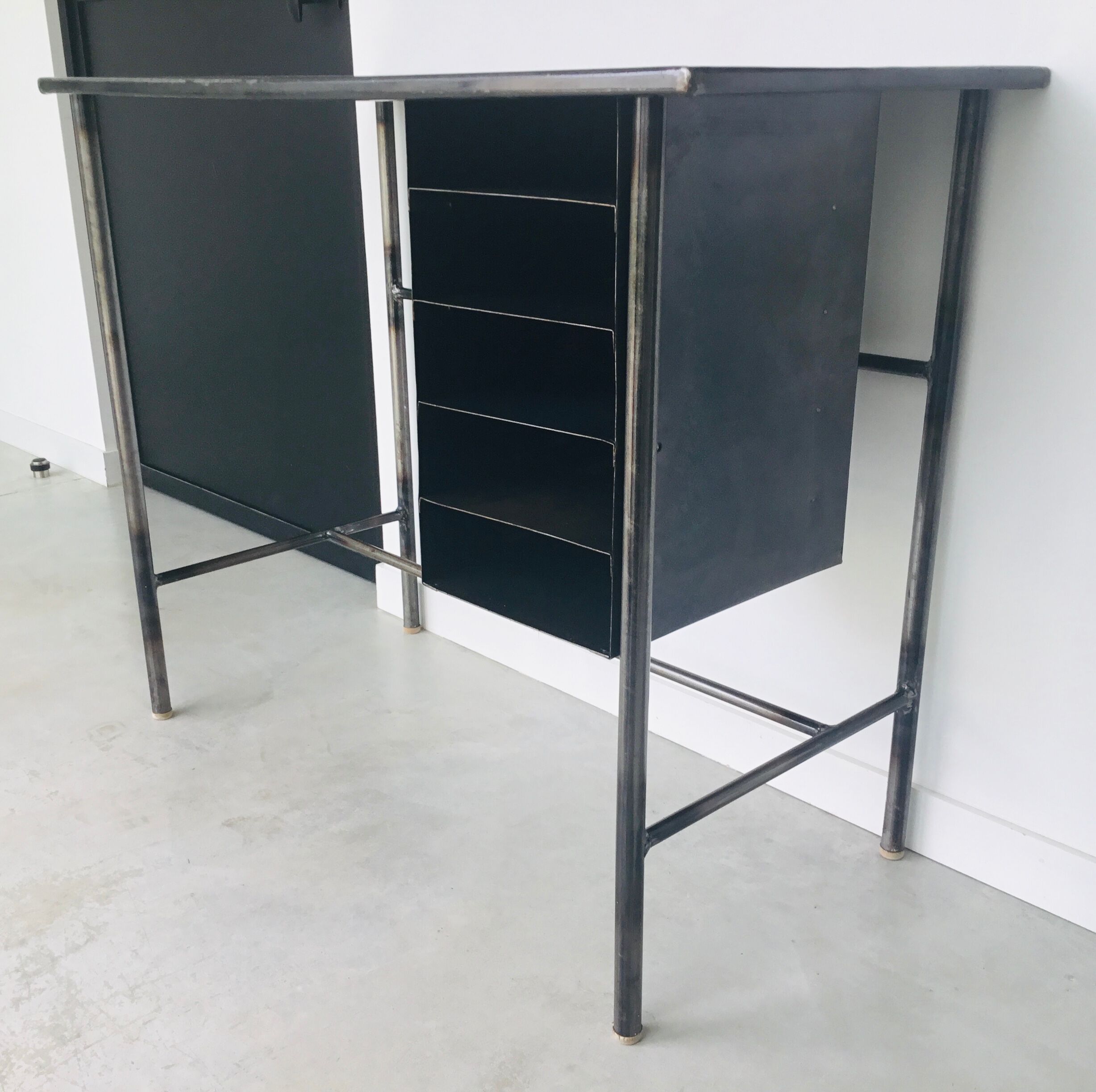 Riveted industrial office with storage box - 1950