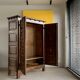 Spanish brutalist cabinet in solid oak, 1940s