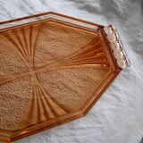Plateau en verre orangé