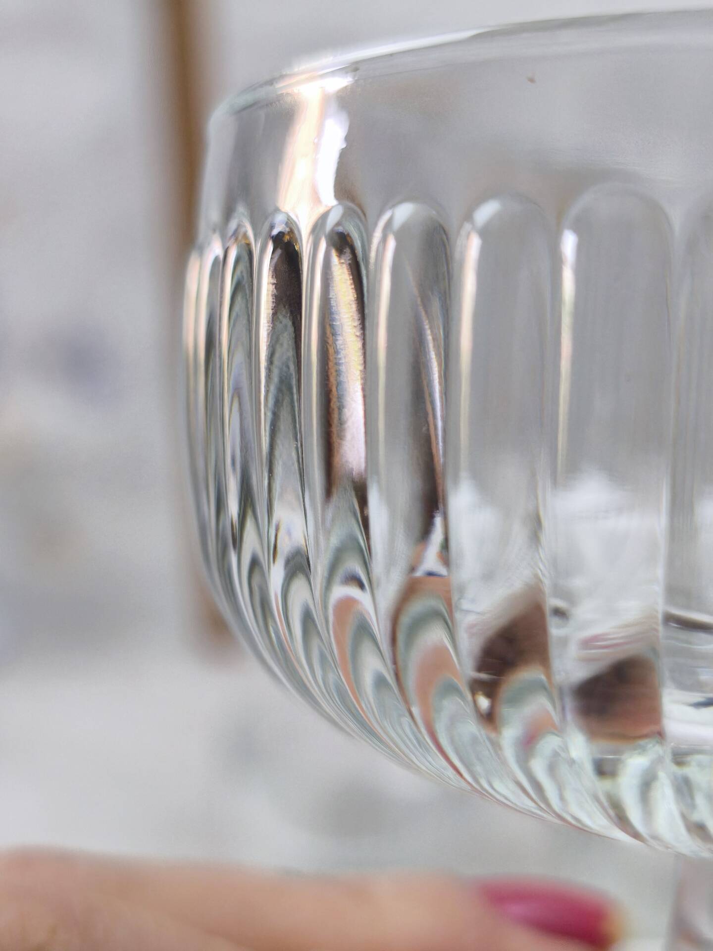 Lot de 10 coupes à dessert vintage en verre côtelé